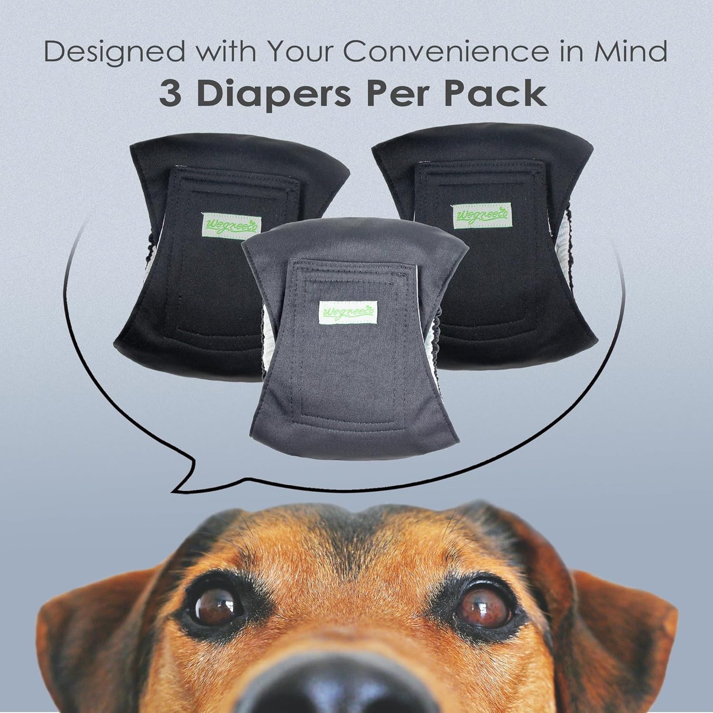 Washable Male Dog Belly Band (Stylish Pattern)- Pack of 3 - Washable Male Dog Belly Wrap, Dog Diapers Male (Black, Black, Charcoal, Small)