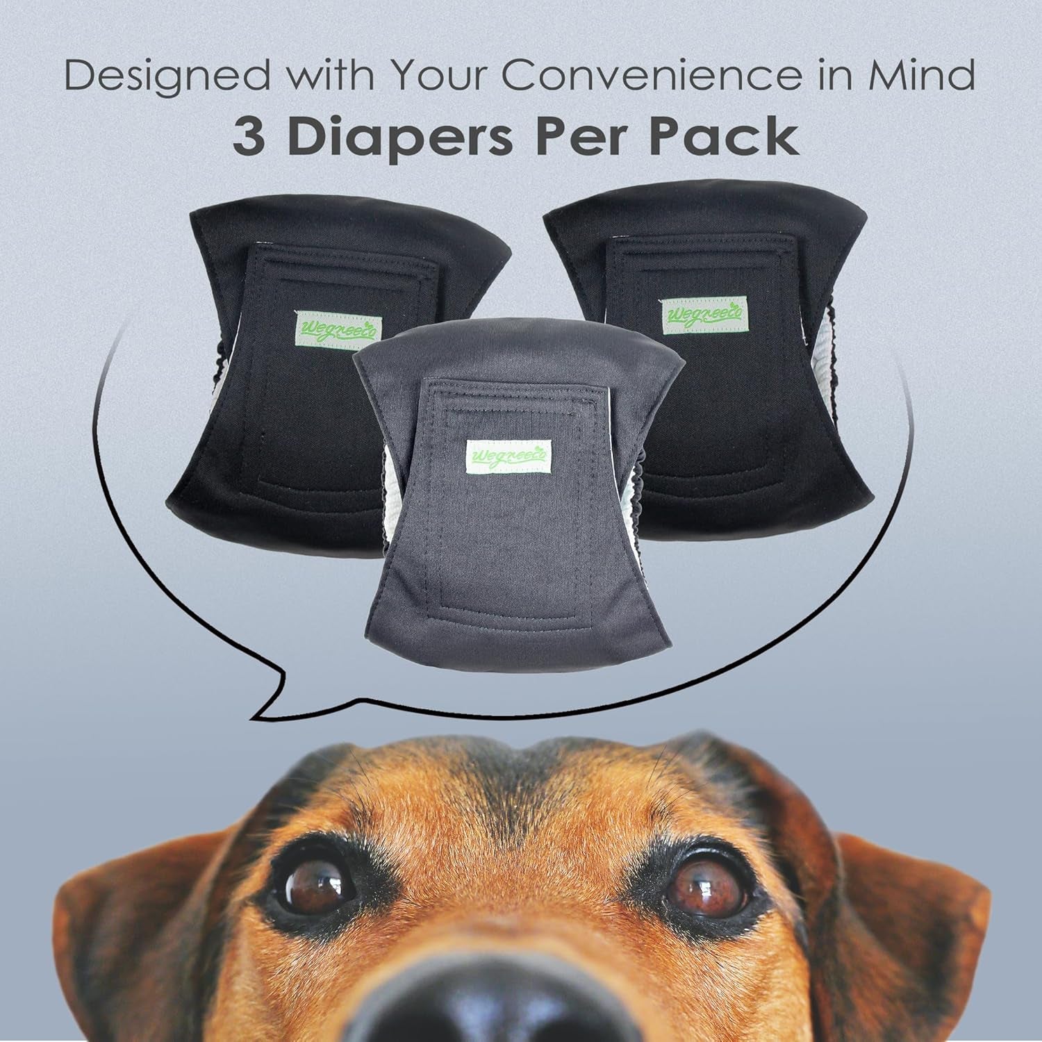 Washable Male Dog Belly Band (Stylish Pattern)- Pack of 3 - Washable Male Dog Belly Wrap, Dog Diapers Male (Black, Black, Charcoal, Small)